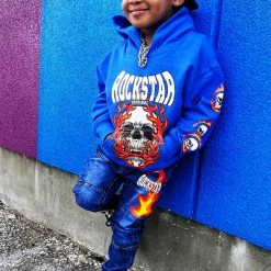 BOYS DENIM SETS New Arrivals BOYS PATRICK HOODIE/JEAN SET-ROYAL BLUE