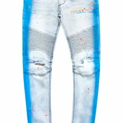 MENS JEANS Denim BRUM PRINTED JEAN-LT BLUE