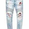 MENS JEANS BUSTER PATCH BIKER JEAN- RED