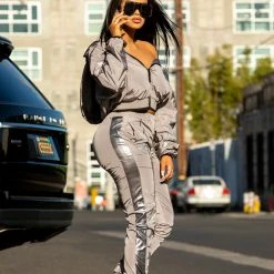 WOMENS TRACK SETS STARGIRL WINDBREAKER TRACKSET-TAUPE