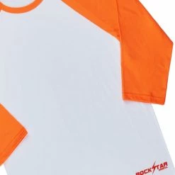MENS TEES CARTWRIGHT L/S T-SHIRT-WHITE/ORANGE Tops