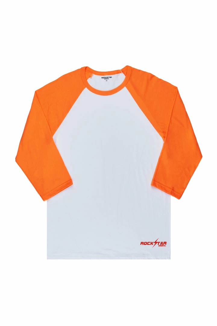 Discount ⭐ MENS TEES CARTWRIGHT L/S T-SHIRT-WHITE/ORANGE Tops 🔥 1 MENS TEES CARTWRIGHT L/S T-SHIRT-WHITE/ORANGE Tops