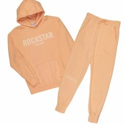 Best deal 🛒 MENS TRACK SETS CASEY HOODIE FLEECE SET-PEACH 🎉 9 MENS TRACK SETS CASEY HOODIE FLEECE SET-PEACH