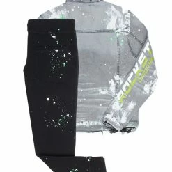 MENS TRACK SETS CERWIN DENIM JACKET/TRACKPANT SET-BLACK