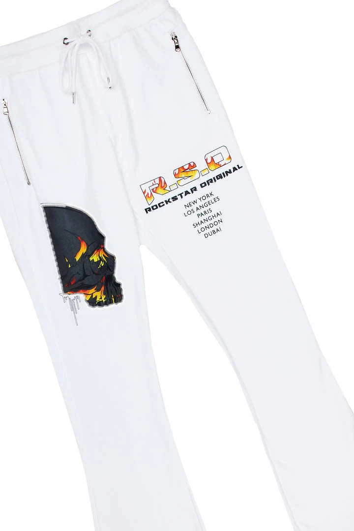 Brand new ✔️ MENS TRACK SETS CHASE T-SHIRT STACKED FLARE TRACKSET-WHITE 🔔 9 MENS TRACK SETS CHASE T-SHIRT STACKED FLARE TRACKSET-WHITE