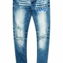 MENS JEANS CHAUNCY PRINTED DENIM JEAN- ORANGE
