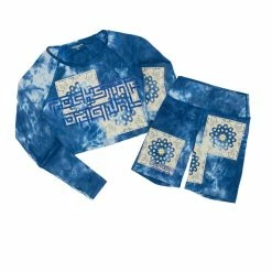Wholesale ๐ฏ WOMENS ACTIVE SHORT SETS CLARA TIE DYE BIKE SHORT SET-BLUE ๐ 14 WOMENS ACTIVE SHORT SETS CLARA TIE DYE BIKE SHORT SET-BLUE