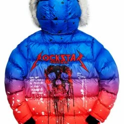 MENS OUTERWEAR CURRY 2.0 PUFFER JACKET- BLUE/RED Jackets & Outerwear