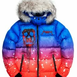 MENS OUTERWEAR CURRY 2.0 PUFFER JACKET- BLUE/RED Jackets & Outerwear