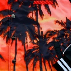 MENS JACKETS Jackets & Outerwear Cayman Logo Bomber Jacket With Stripe Rib Trim Detail- Black