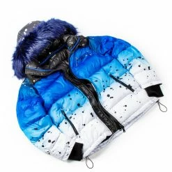 MENS OUTERWEAR Royal Blue Curry Ombre Puffer Jacket