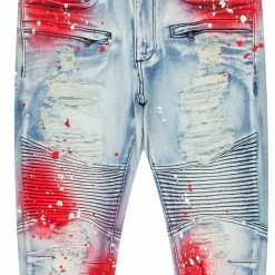 MENS JEANS DEMNA PAINTER JEAN-BLUE/RED Denim