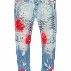 MENS JEANS DEMNA PAINTER JEAN-BLUE/RED Denim