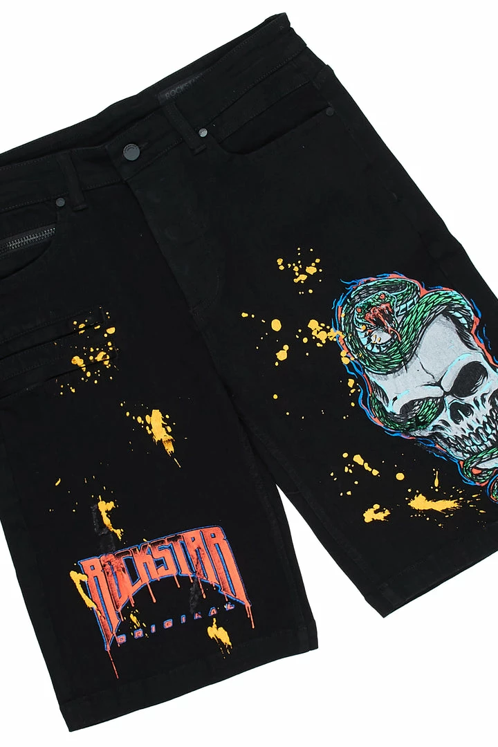 Best deal ❤️ MENS SHORT SETS LANDO T-SHIRT/DENIM SHORT SET-BLACK 😉 3 MENS SHORT SETS LANDO T-SHIRT/DENIM SHORT SET-BLACK