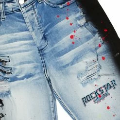 MENS SHORT SETS ILAGO T-SHIRT/DENIM SHORT SET-BLACK