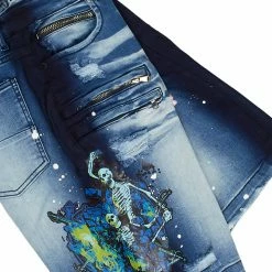 MENS SHORT SETS ILAGO T-SHIRT/DENIM SHORT SET-NAVY