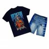 MENS SHORT SETS MURATI T-SHIRT/DENIM SHORT SET-NAVY