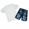 MENS SHORT SETS STELLAR T-SHIRT/DENIM SHORT SET-WHITE Track Sets