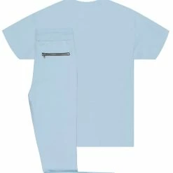 MENS TRACK SETS DENNIS T-SHIRT TRACK SET-LIGHT BLUE