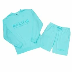 MENS SHORT SETS DIMITRI CREWNECK SHORT SET-AQUA