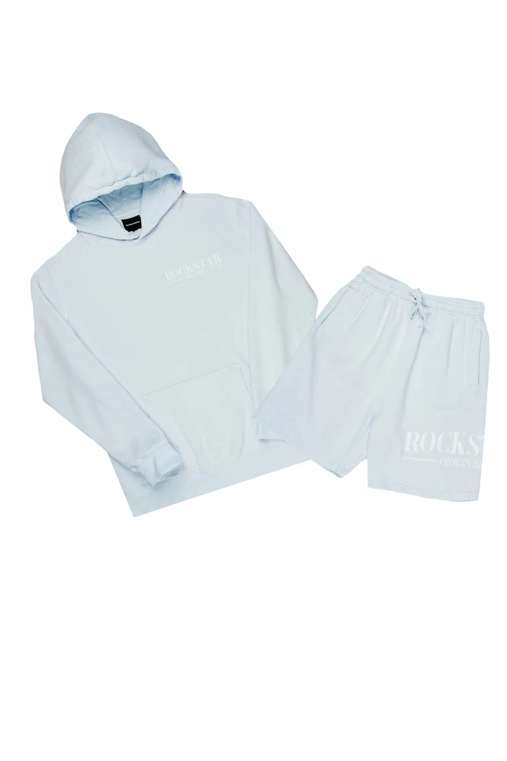 Cheap 👏 MENS SHORT SETS DIMITRI HOODIE SHORT SET-PALE BLUE Track Sets 😀 4 MENS SHORT SETS DIMITRI HOODIE SHORT SET-PALE BLUE Track Sets