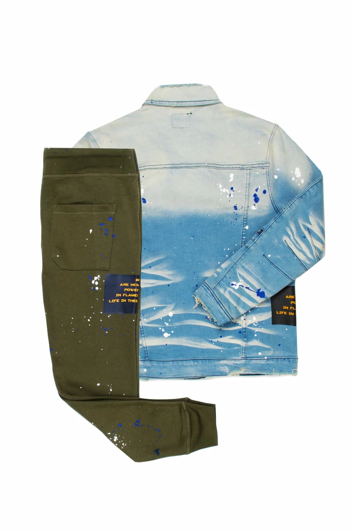 Best deal 👏 MENS TRACK SETS DOUG DENIM JACKET/TRACKPANT SET-OLIVE ⭐ 6 MENS TRACK SETS DOUG DENIM JACKET/TRACKPANT SET-OLIVE