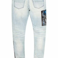 MENS JEANS Denim DRAKE PATCHWORK JEAN- BLUE