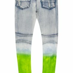MENS JEANS Denim DRIPPER PRINTED JEAN- YELLOW