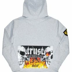 MENS HOODIES & SWEATSHIRTS Tops DUNN PRINTED HOODIE-GREY