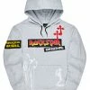 MENS HOODIES & SWEATSHIRTS Tops DUNN PRINTED HOODIE-GREY