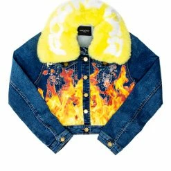WOMENS JACKETS FLAMA DENIM JACKET-MED. WASH