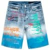MENS SHORTS DRIPPER PRINTED SHORT- BLUE