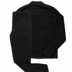 MENS TRACK SETS ENOC DENIM JACKET/TRACKPANT SET-BLACK