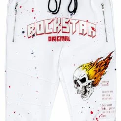 MENS PANTS Track Sets EVERETT TRACK PANT-WHITE/RED