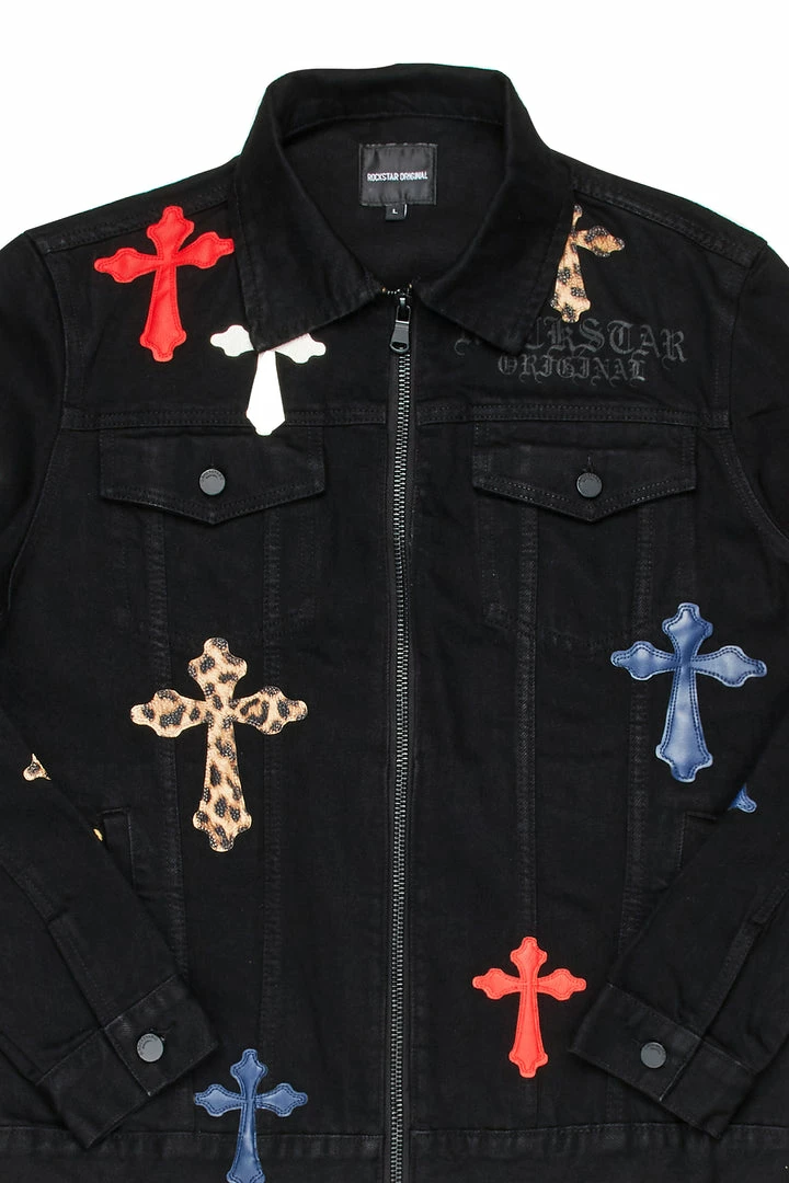 Top 10 👍 MENS DENIM JACKETS EXO PATCHWORK JACKET- BLACK MULTI 🛒 3 MENS DENIM JACKETS EXO PATCHWORK JACKET- BLACK MULTI