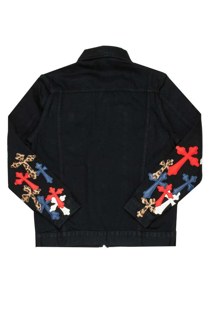 Top 10 👍 MENS DENIM JACKETS EXO PATCHWORK JACKET- BLACK MULTI 🛒 4 MENS DENIM JACKETS EXO PATCHWORK JACKET- BLACK MULTI