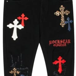 MENS JEANS Denim EXO PATCHWORK JEAN- BLACK MULTI