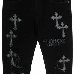 MENS JEANS Denim EXO PATCHWORK JEAN- BLACK