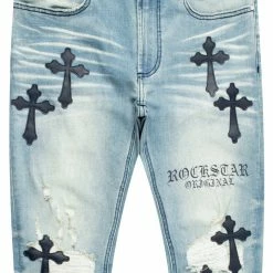MENS JEANS Denim EXO PATCHWORK JEAN- BLUE