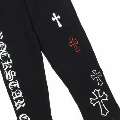 MENS TRACK SETS DIOSE T-SHIRT/FLARE PANT SET-BLACK