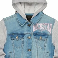 WOMENS JACKETS SHARLA DENIM / FLEECE JACKET-LIGHT WASH Best Seller