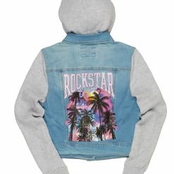 WOMENS JACKETS SHARLA DENIM / FLEECE JACKET-LIGHT WASH Best Seller