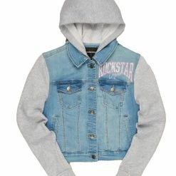 WOMENS JACKETS SHARLA DENIM / FLEECE JACKET-LIGHT WASH Best Seller