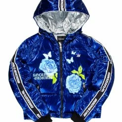 WOMENS OUTERWEAR FLORA PUFFER JACKET-BLUE