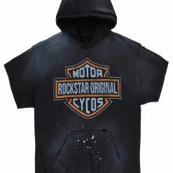 MENS HOODIES & SWEATSHIRTS FURY SHORT SLEEVE HOODIE-BLACK Tops