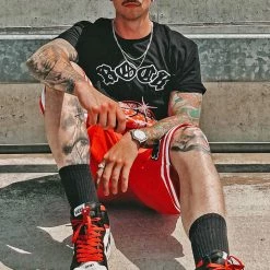 MENS SHORT SETS Track Sets FENRITH T-SHIRT/SHORT SET-BLACK/RED