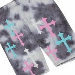 WOMENS ACTIVE SHORT SETS GIANA TIE DYE BIKE SHORT SET-GREY