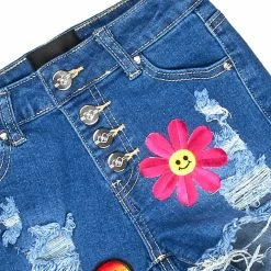 GIRLS DENIM SET Girls Guille Pink Denim Short Set