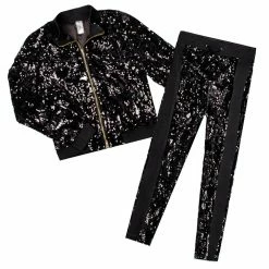 WOMENS TRACK SETS GLIMMER TRACKSET-BLACK