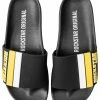 MENS ACCESSORIES GODFREY SLIDES- BLK/YELLOW